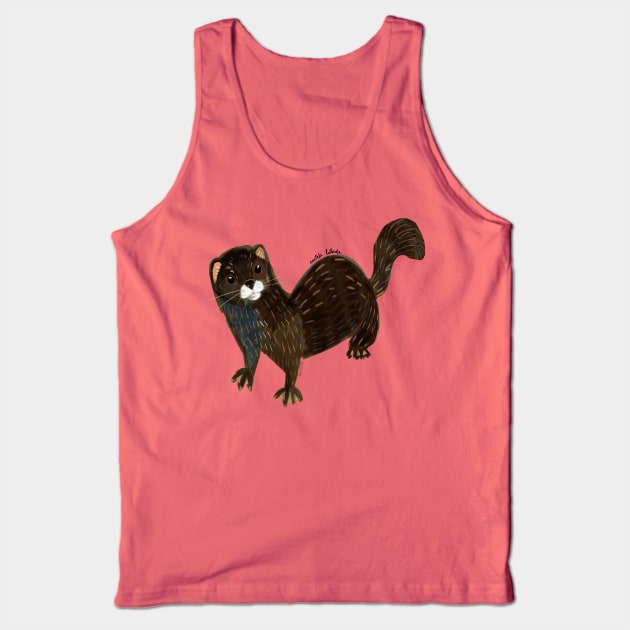 Shy European Mink ( Mustela lutreola) Tank Top by belettelepink